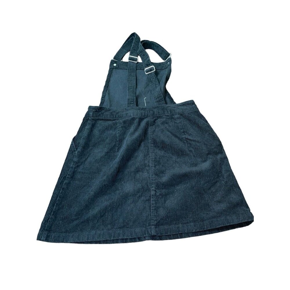 H&M DIVIDED Women's Size 6 Black Corduroy Overall Dress 100% Cotton - Picture 13 of 13